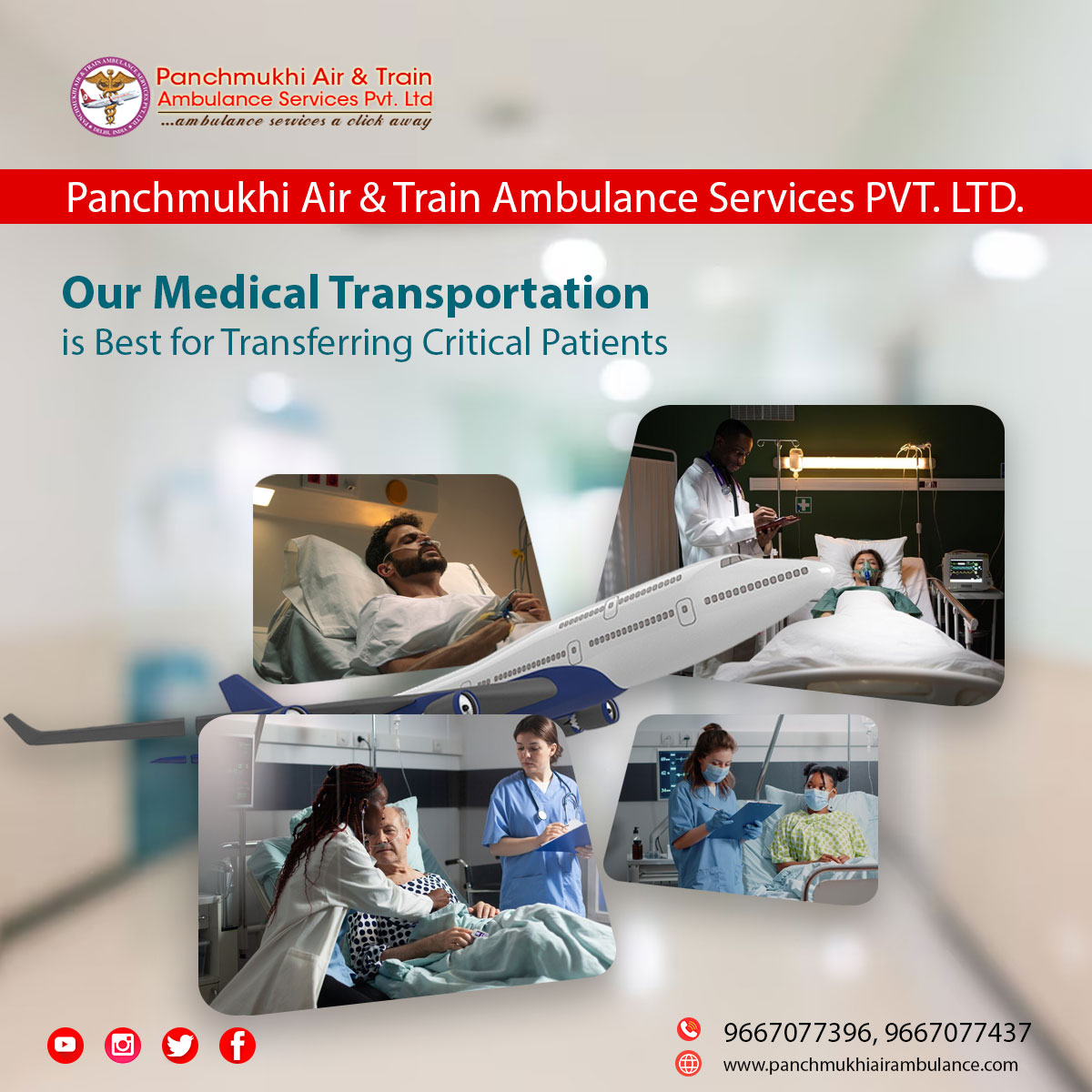 Panchmukhi Air and Train Ambulance Services in Ranchi is Offering Life Support Medical Flights