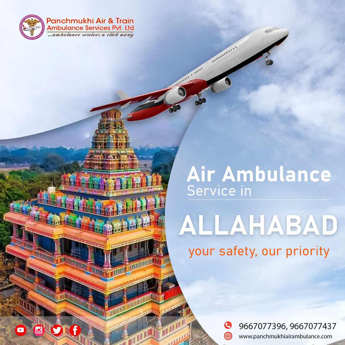 New Charter Air Ambulance Services in Allahabad