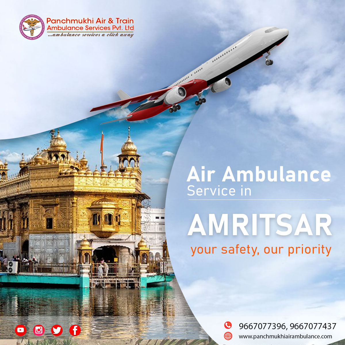 New Charter Air Ambulance Services in Amritsar