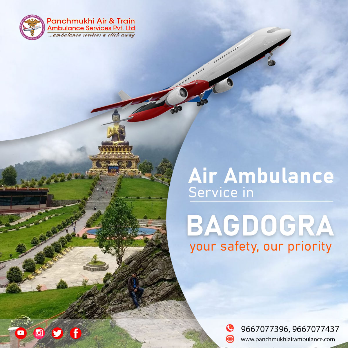 New Charter Air Ambulance Services in Bagdogra