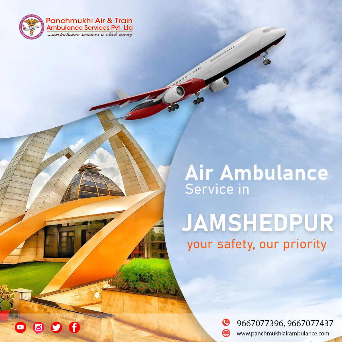 New Charter Air Ambulance Services in Jamshedpur