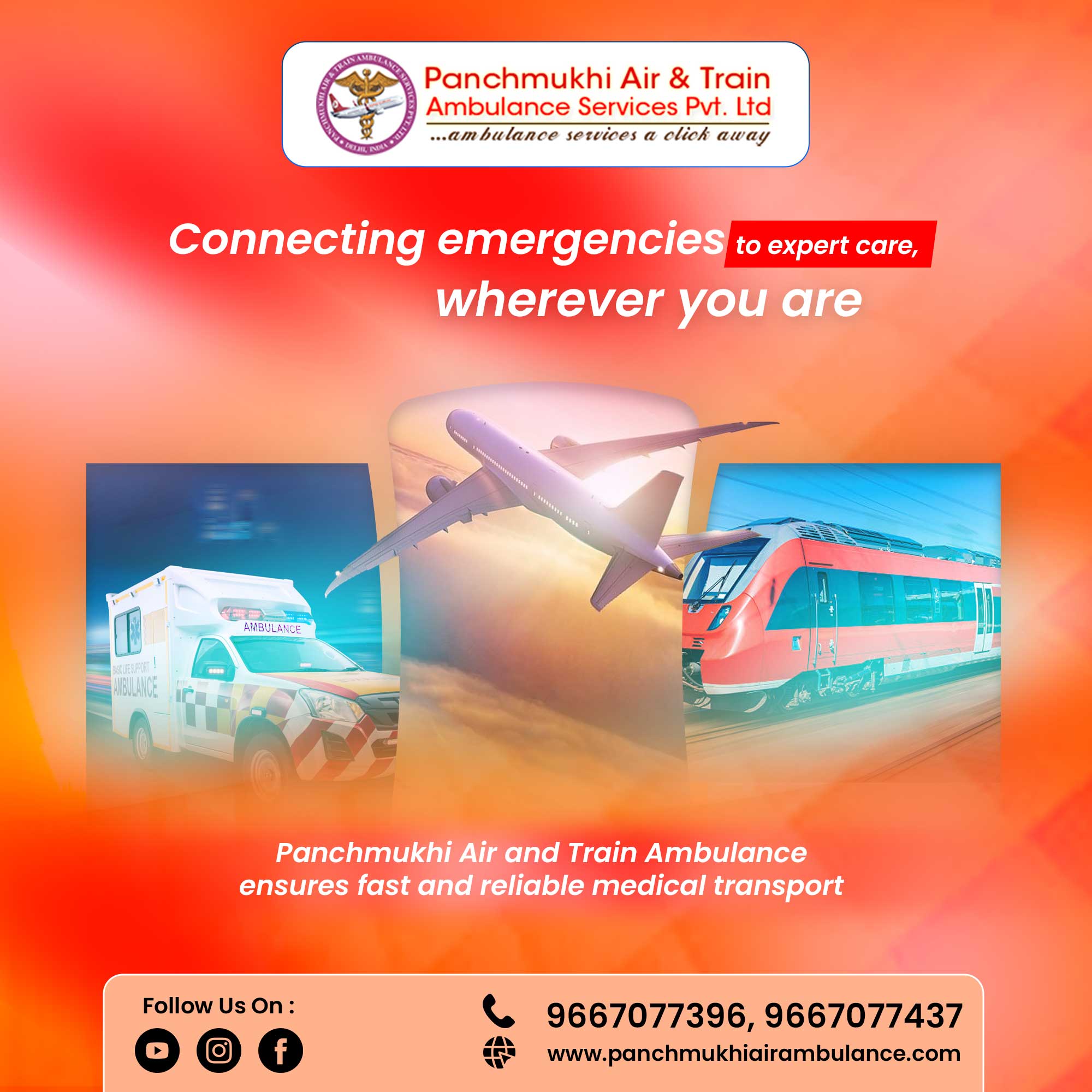 Get Speedy and Comfortable Air Medical Transport at Panchmukhi Air and Train Ambulance Service in Chennai