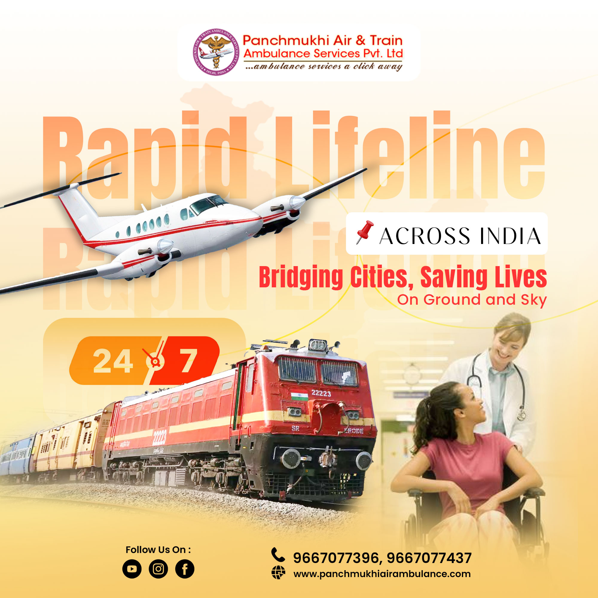 Panchmukhi Air and Train Ambulance Services in Hyderabad is Considered an Effective Solution for Patient Transfer and Medical Assistance