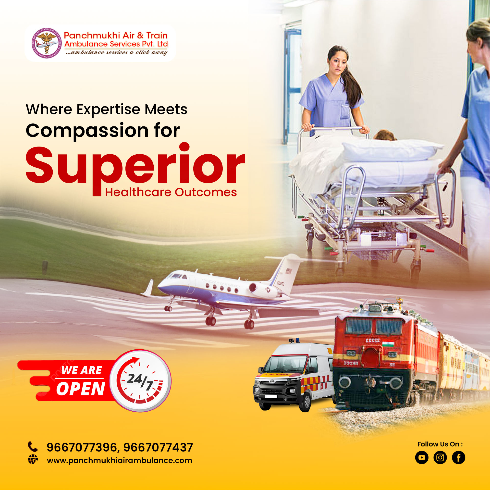 Panchmukhi Air and Train Ambulance Service in Patna is Responsible for Arranging Medical Transport for Patients in Emergency