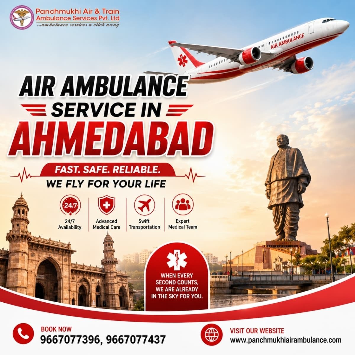 Air Ambulance Service in Ahmedabad