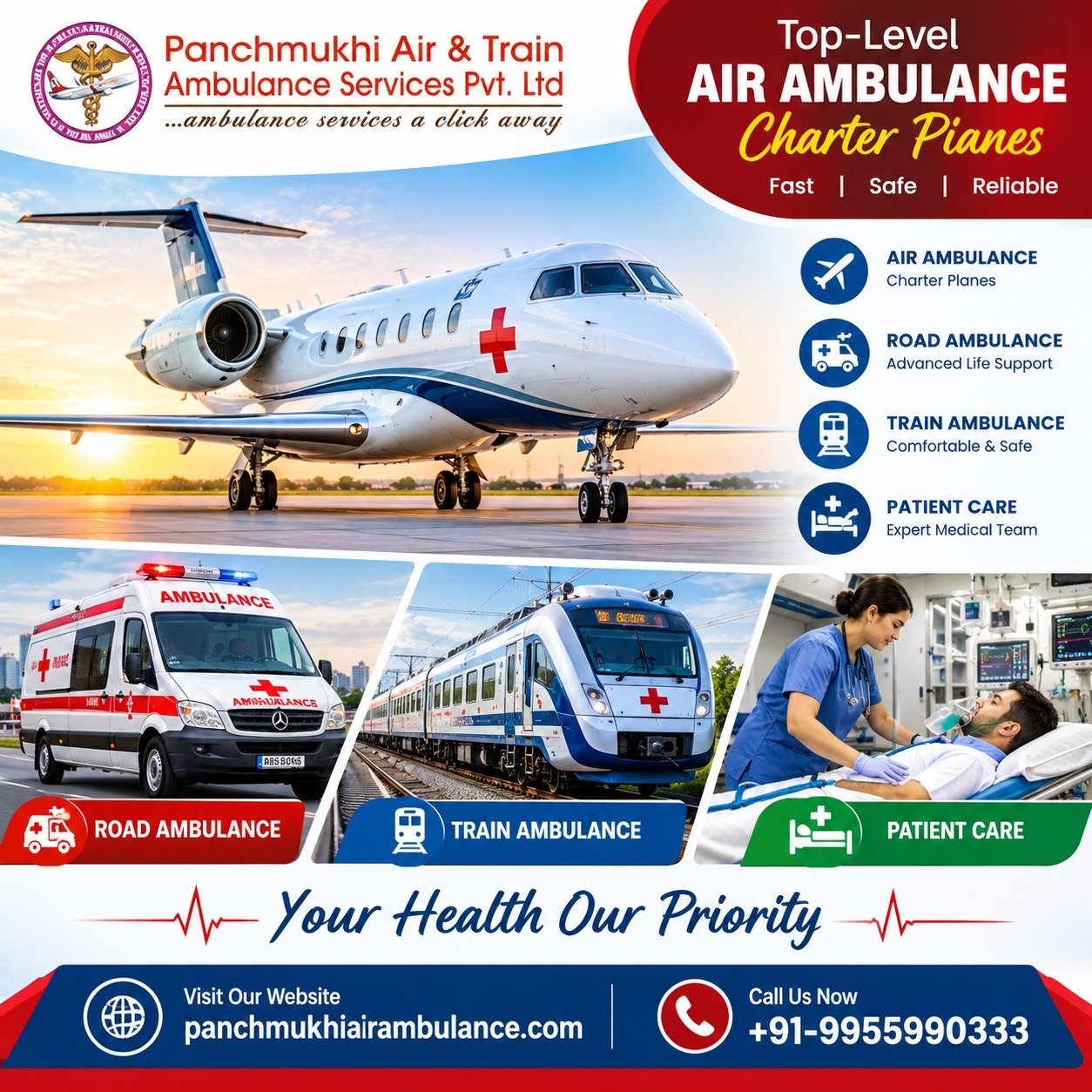 air ambulance service in hyderabad